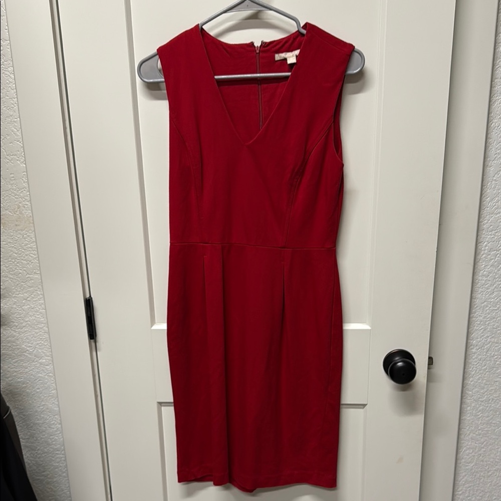 Elegant Red Sleeveless Dress Banana Republic